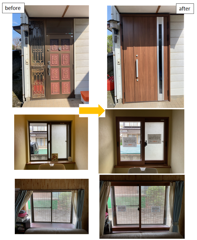 施工事例　リシェント玄関ドア　伊勢崎市　Ｆ様邸