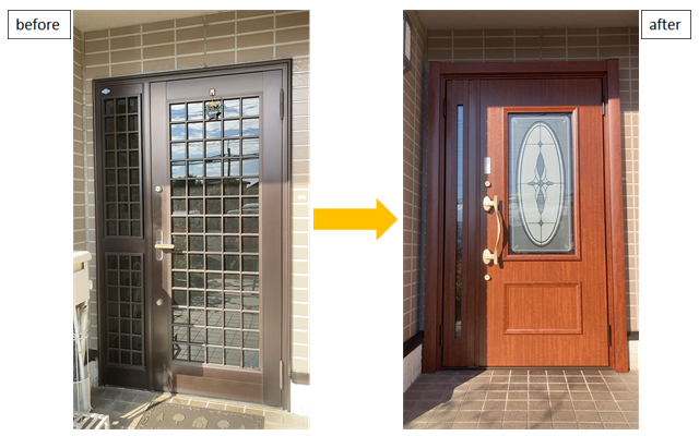 施工事例　リシェント玄関ドア　上里町　Ｓ様邸