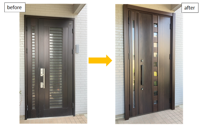 施工事例　リシェント玄関ドア　前橋市　A様邸