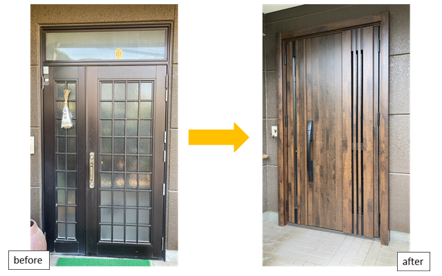 施工事例　リシェント玄関ドア　前橋市　Y様邸