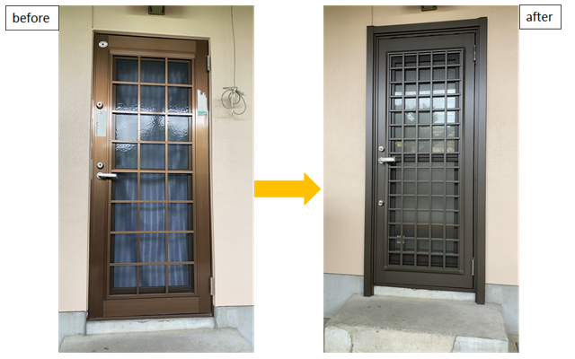 施工事例　リシェント勝手口ドア　前橋市　T様邸