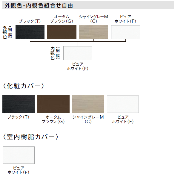 リプラス居室仕様EW　選べるカラーバリエーション
